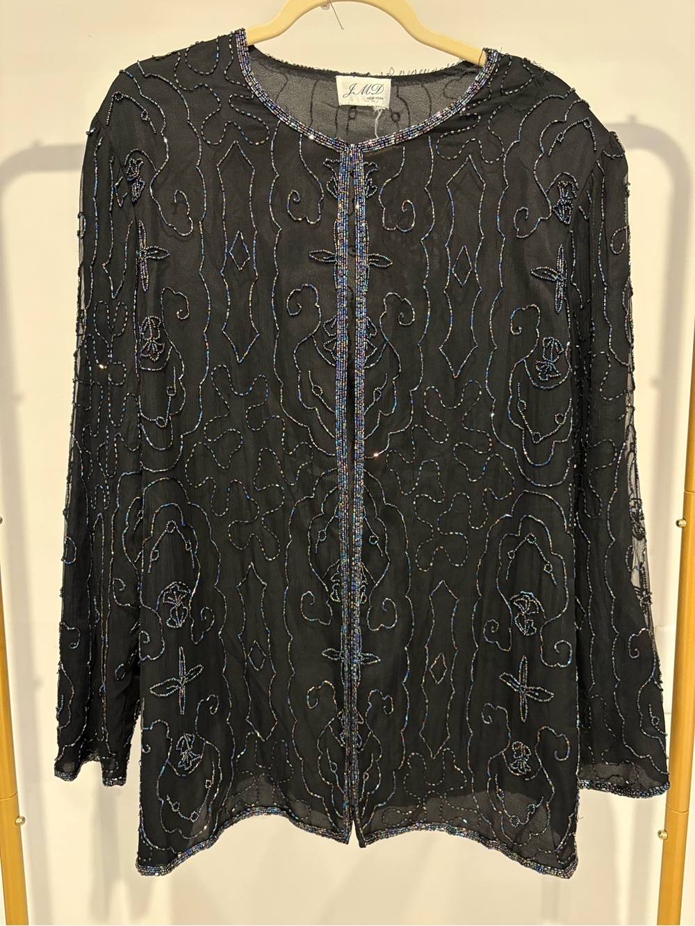 Vintage Black Beaded Evening Top